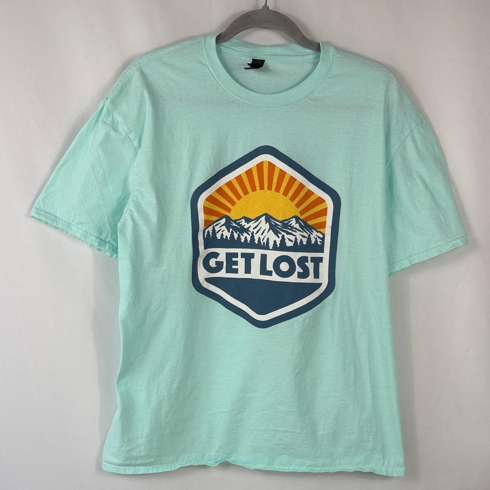 Anvil Light Green Get Lost Adventure Tee. Men’s Size XL.‎ Lightweight shirt